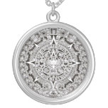 Mayan Calendar Round Charm Necklace