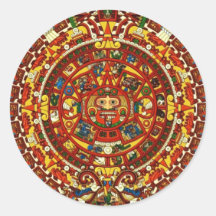 mayan calendar round sticker