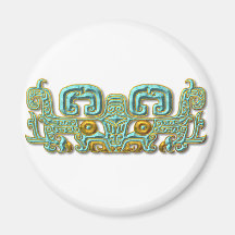 Mayan Jaguar-turquoise and gold Magnet