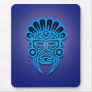 Mayan Mask Design (blue) Mousepad