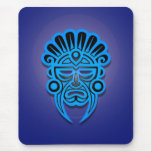Mayan Mask Design (blue) Mousepad