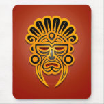 Mayan Mask Design (yellow) Mouse Pad