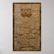 Mayan Stone Carving Art Print