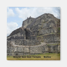 Mayan Sun God Temple, Belise Refrigerator Magnet