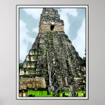 Mayan Temple at Tikal, Guatemala posters