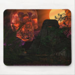 Mayan Temple with Crystal Skull mousepads