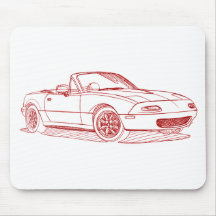Maz Miata MX5 gen1 1991 sketch Mouse Mats