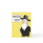Mazal Tov Greeting Card - Jewish Rabbi cartoon