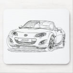 Mazda MX5 Miata 3rd gen facelift 2010 sketch mousepads