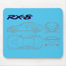 Mazda rx8 rx-8  blueprint print mouse pads