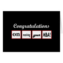 MBA Degree - CUSTOM NAME Congratulations - Card
