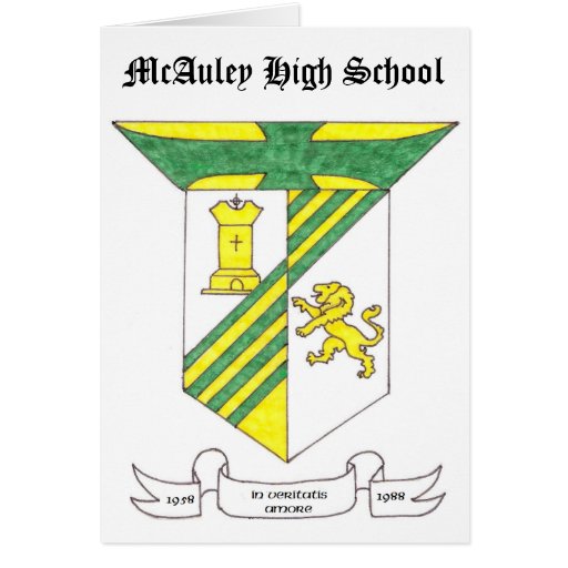 McAuley High School Coat of Arms Greeting Card Zazzle