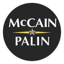 MCCAIN PALIN 2008 ROUND STICKER