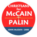 McCain Palin Christians Sticker