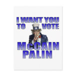 McCain Palin Uncle Sam postcards