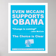 McCain Supports Obama Poster