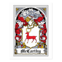 McCarthy Family Crest Postcards