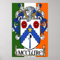 McClure Coat of Arms Irish Flag Print