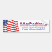McCollum for Congress Patriotic American Flag Bumper Sticker