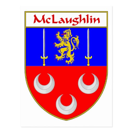 mclaughlin-coat-of-arms-family-crest-postcard-zazzle