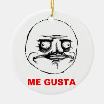 Me Gusta face (text) Christmas Ornament