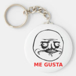 Me Gusta Face with Text Key Chain
