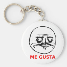 Me Gusta Face with Text Key Chain