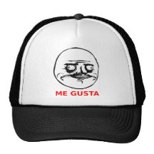 Me Gusta Face with Text Mesh Hat