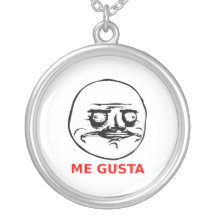 Me Gusta Face with Text Pendant