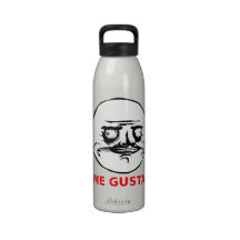 Me Gusta Face with Text Water Bottles
