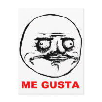Me Gusta Rage Face Meme Postcards