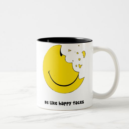 me like happy faces mug