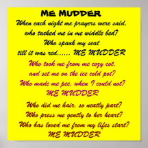 ME MUDDER poem poster
