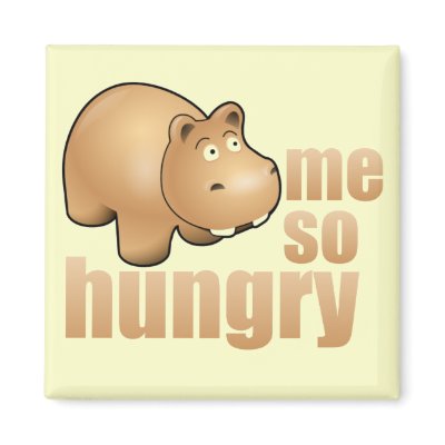 me so hungry funny hippo refrigerator magnet