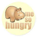 me so hungry funny hippo stickers