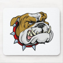 Mean bulldog mascot illustration mousepads