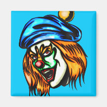 Mean Evil Clown Fridge Magnet