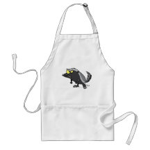 mean honey badger cartoon character aprons
