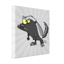 mean honey badger cartoon character canvas print