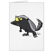mean honey badger cartoon character card