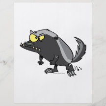 mean honey badger cartoon character personalized flyer