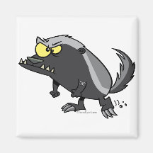 mean honey badger cartoon character magnet