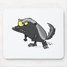 mean honey badger cartoon character mousepad