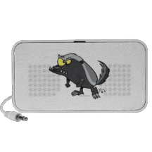 mean honey badger cartoon character travelling speaker