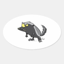 mean honey badger cartoon character stickers