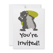 mean looking nasty honey badger graphic personalised invite