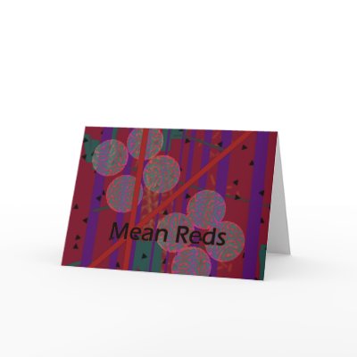 Mean Reds Graphic Design Greeting Card by DesignJ