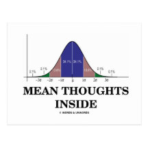 Mean Thoughts Inside (Statistics Humour) Postcards