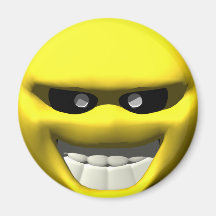 Mean yellow face smiley magnet