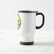 Mean yellow face smiley mug